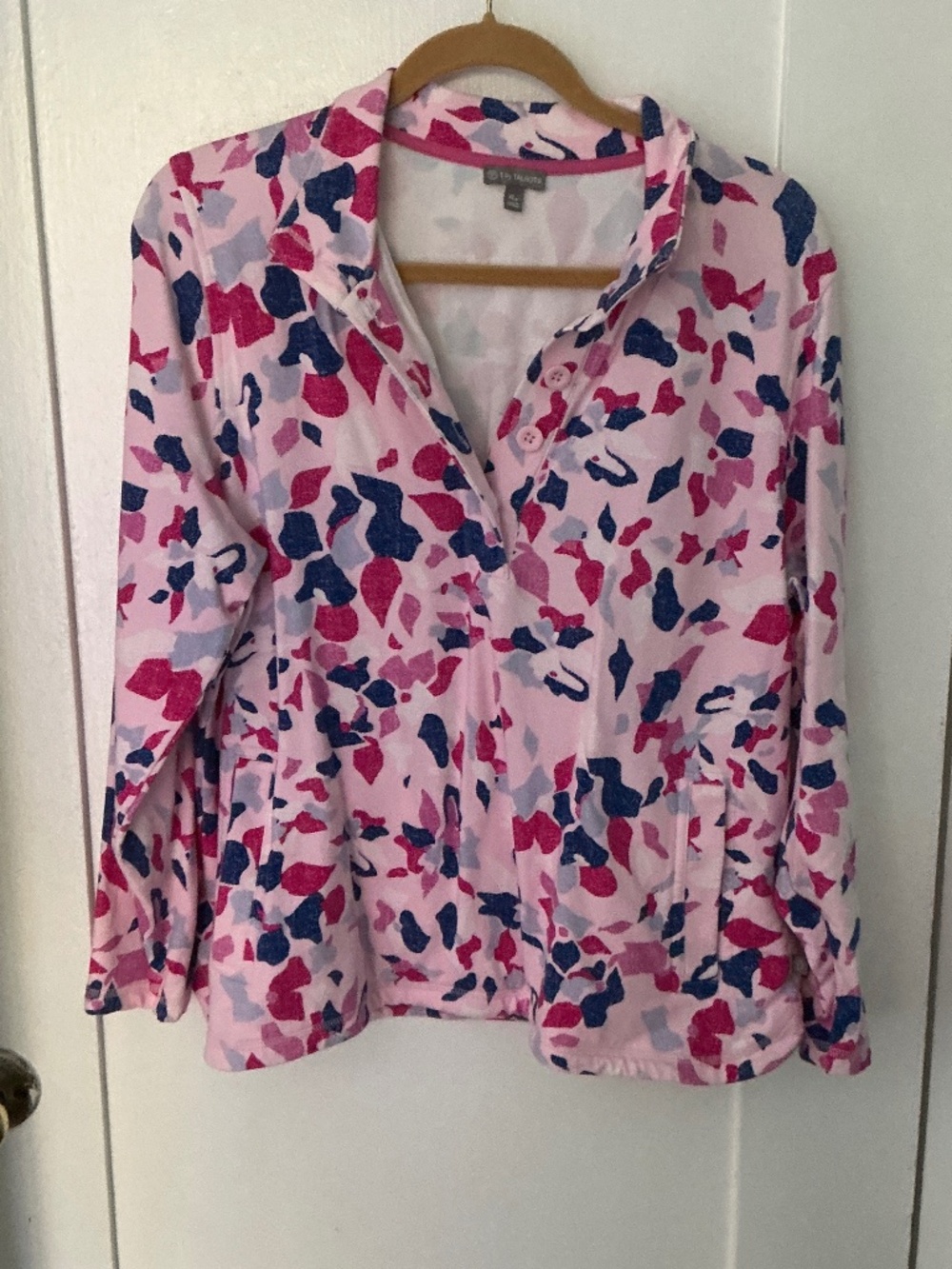 T by Talbots XL Petite Pink Abstract Print Lightweight Jacket Blazer, Size XLP